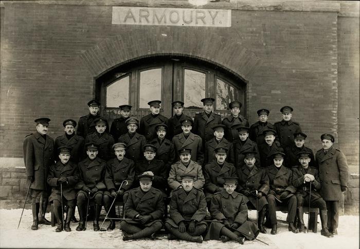 Officers Outside of the Dundas Armouries

